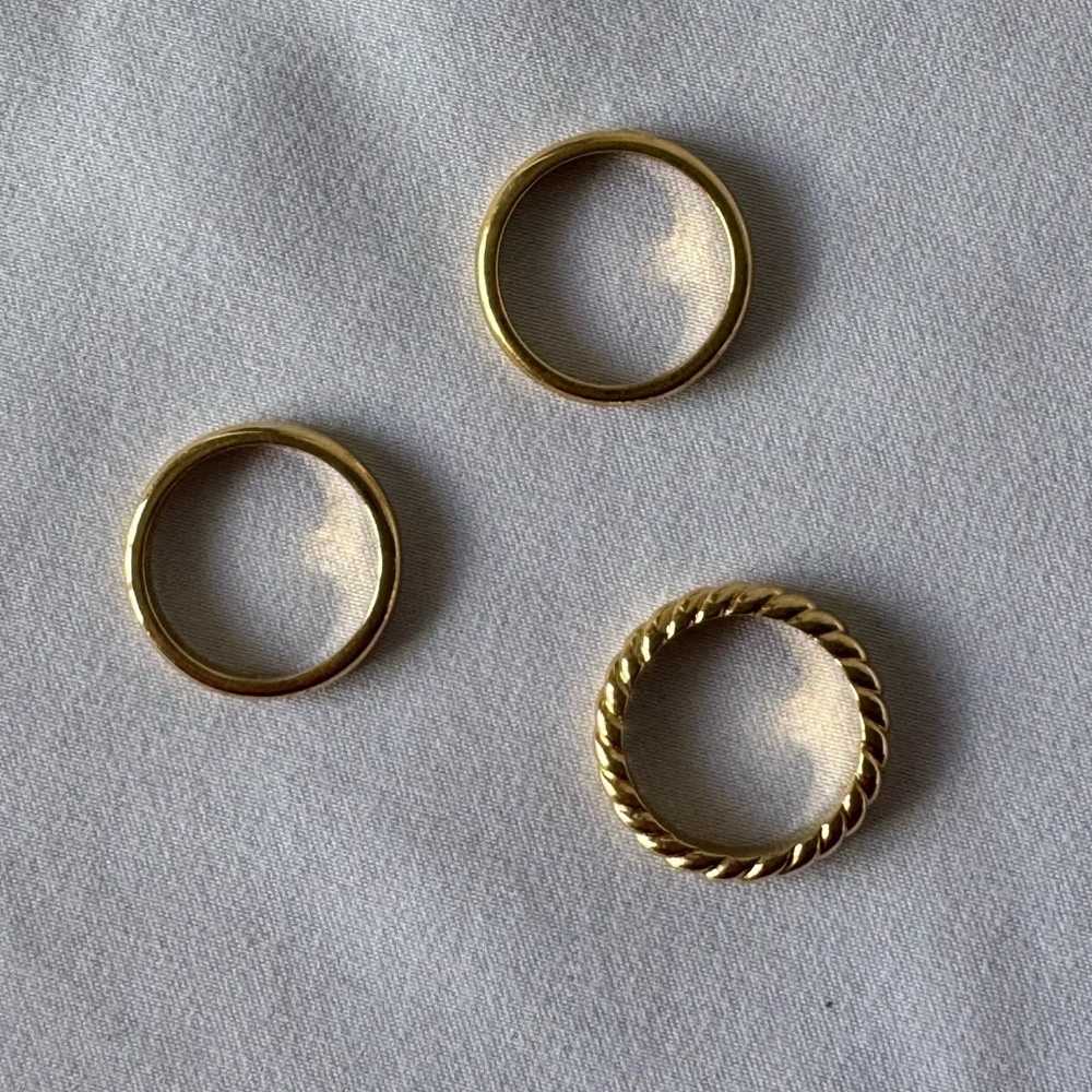 Miranda Frye Gold Stacking Rings Size 7 - Picture 2 of 6